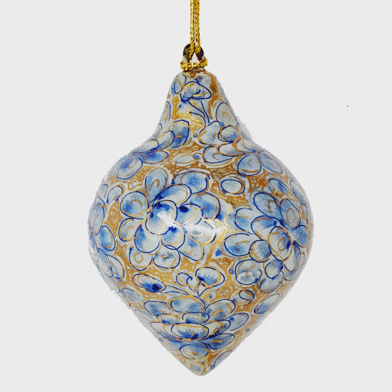 Fair Trade Blue Hanging Lantern Bauble - Lilypad - Precious Sparkle