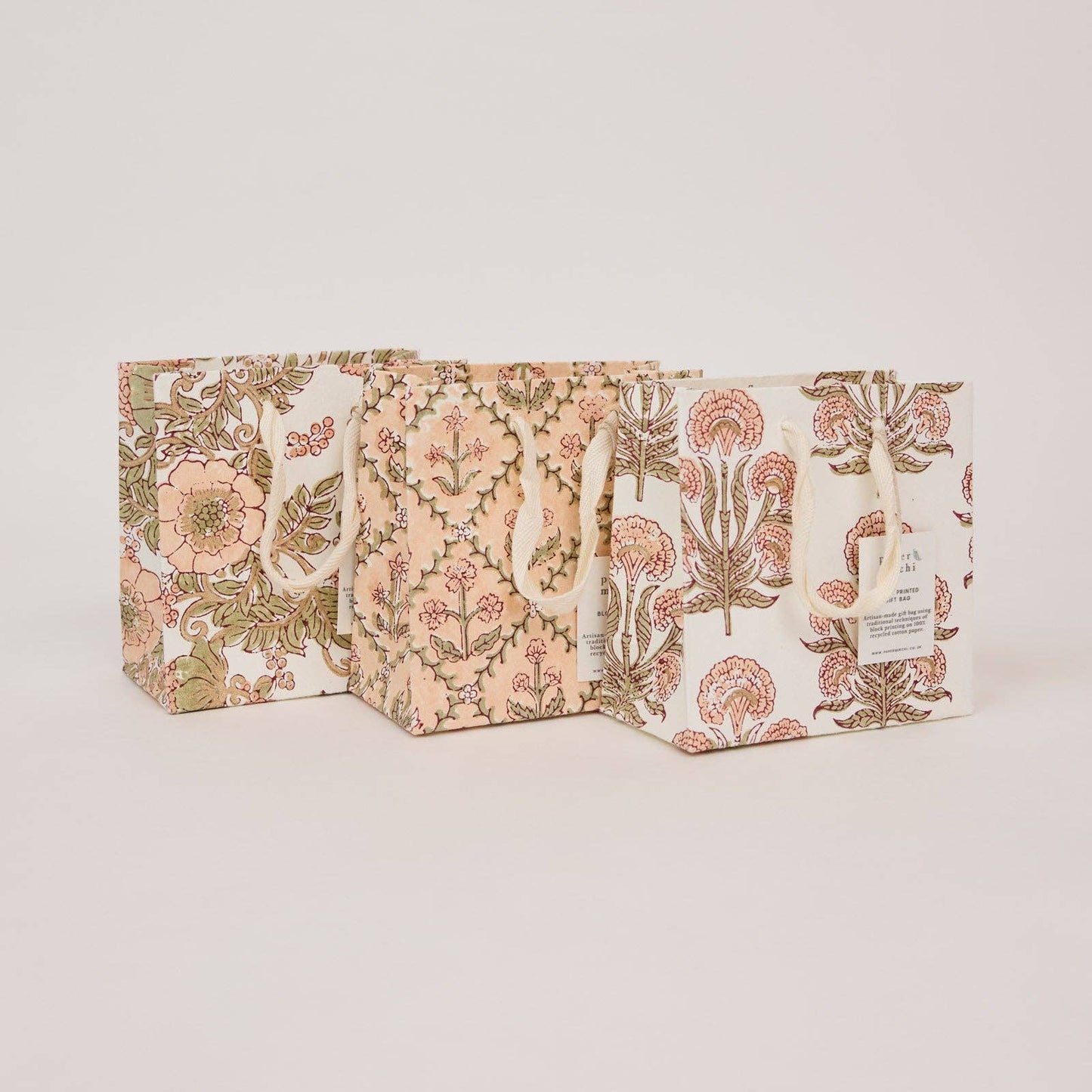 Paper Mirchi Block Printed Gift Bag (Small) - Terracotta - Precious Sparkle