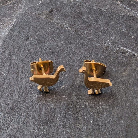 Atelier Piou Piou Jewellery Duck Stud Earrings Gold