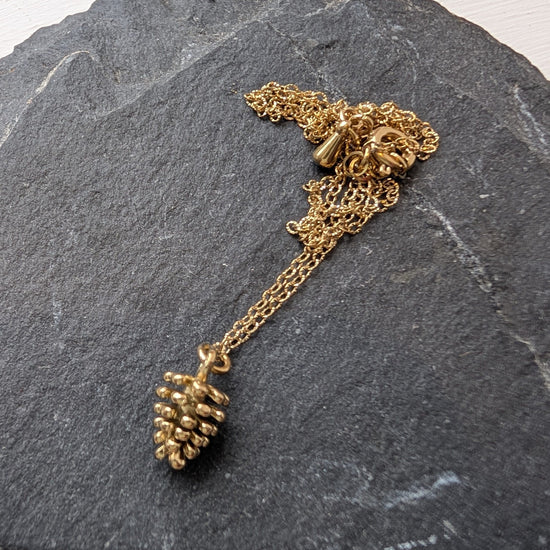 Atelier Piou Piou Jewellery Gold Pine Cone Pendant Necklace