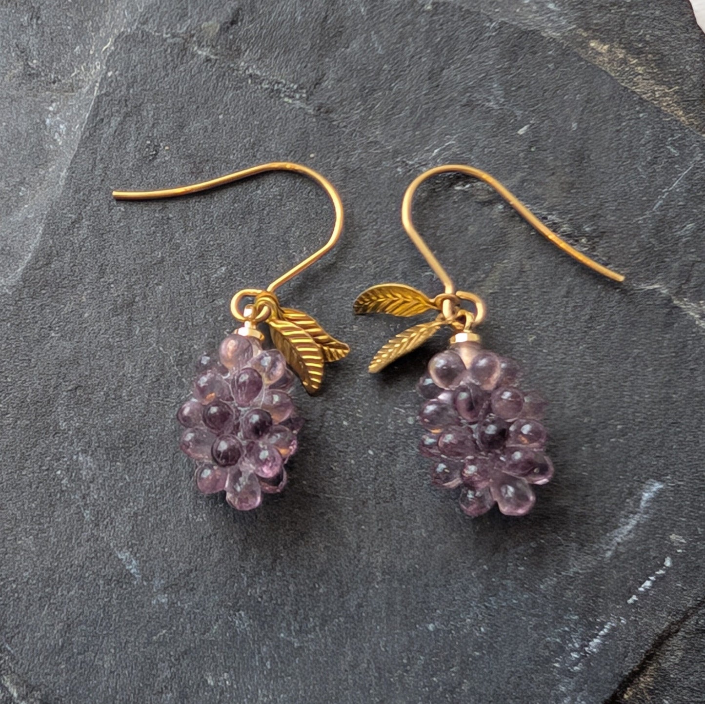 Atelier Piou Piou Jewellery Purple Bunch of Grapes Earrings