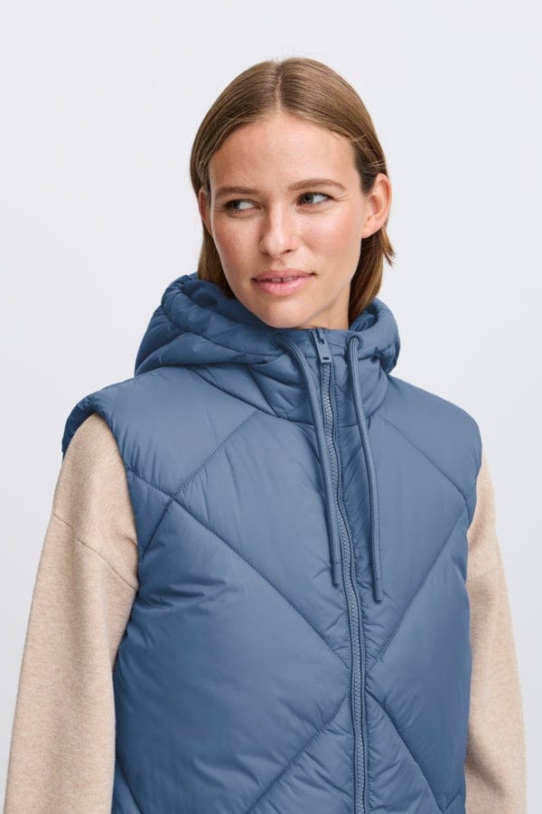 B.Young Fashion b.young Blue Horizon Gilet Long Puffer Jacket