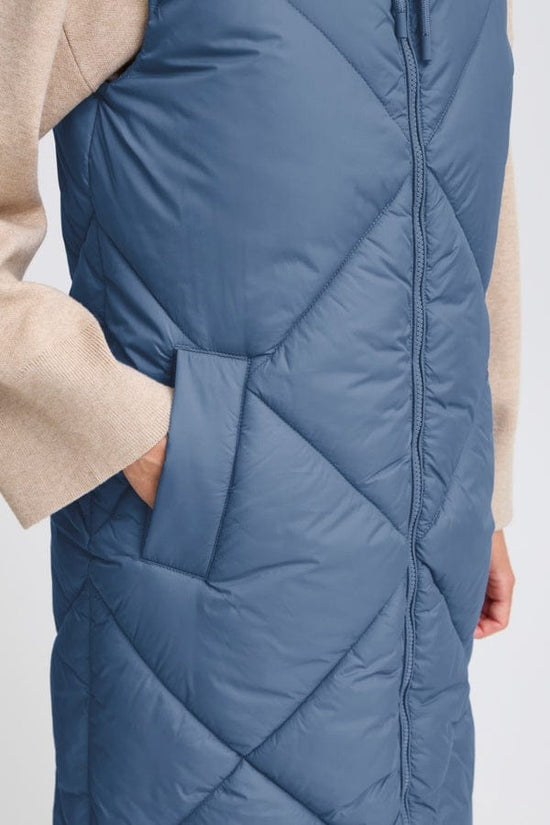 B.Young Fashion b.young Blue Horizon Gilet Long Puffer Jacket