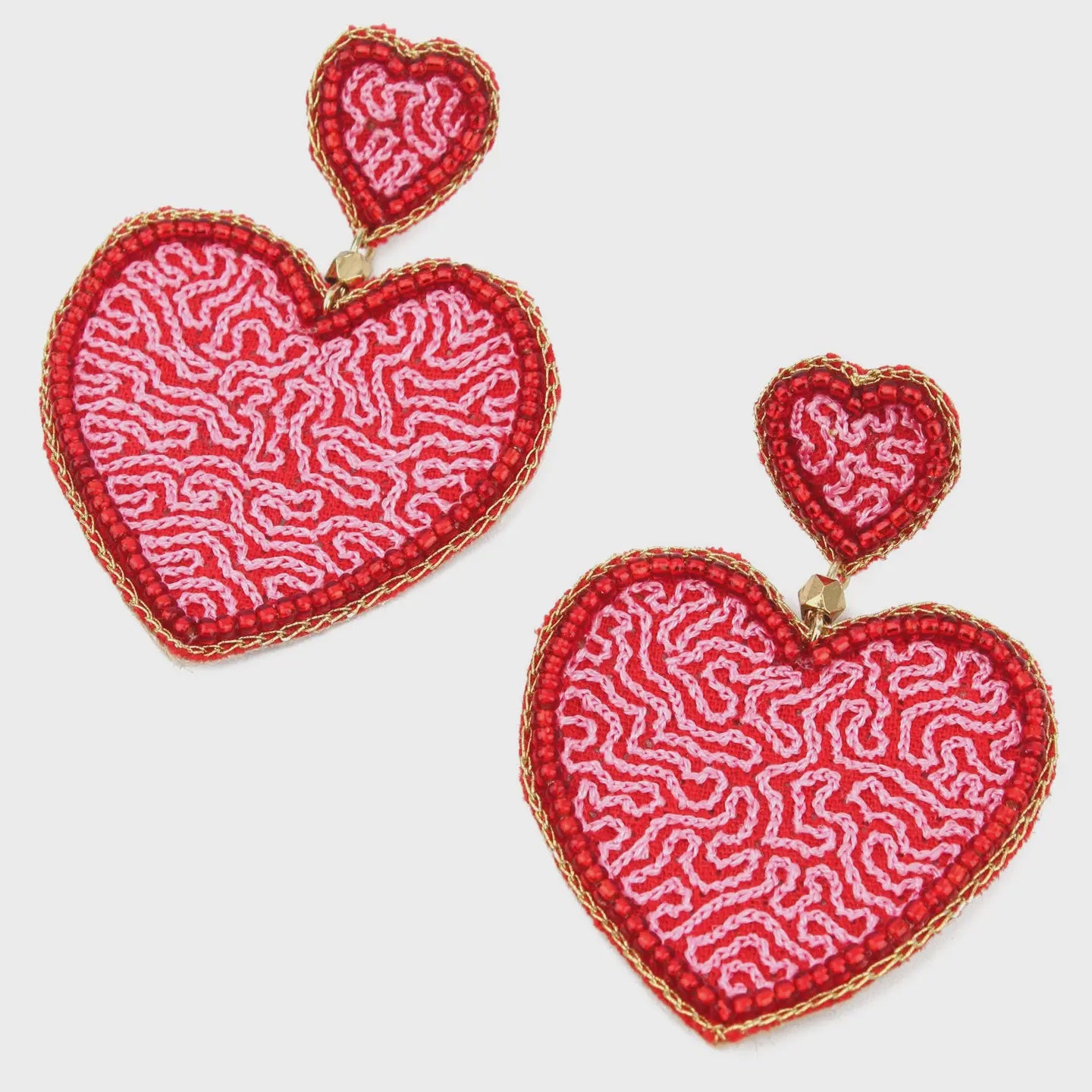 My Doris Light Pink Swirl Heart Earrings - Precious Sparkle