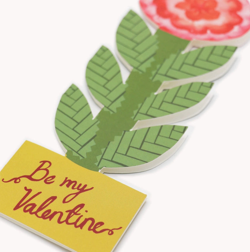 Tall Flower, Be My Valentine Card - Precious Sparkle