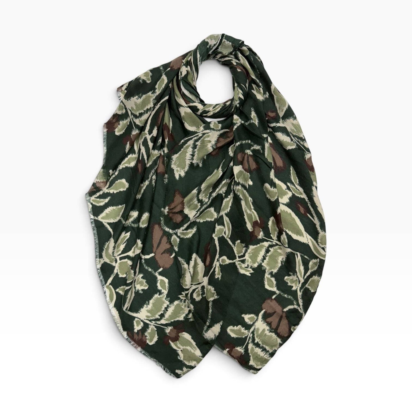 Botanical Print Scarf Green