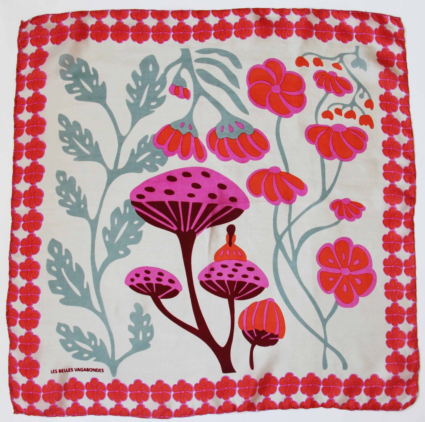 Les Belles Vagabondes Mini Alice Orange Silk Scarf
