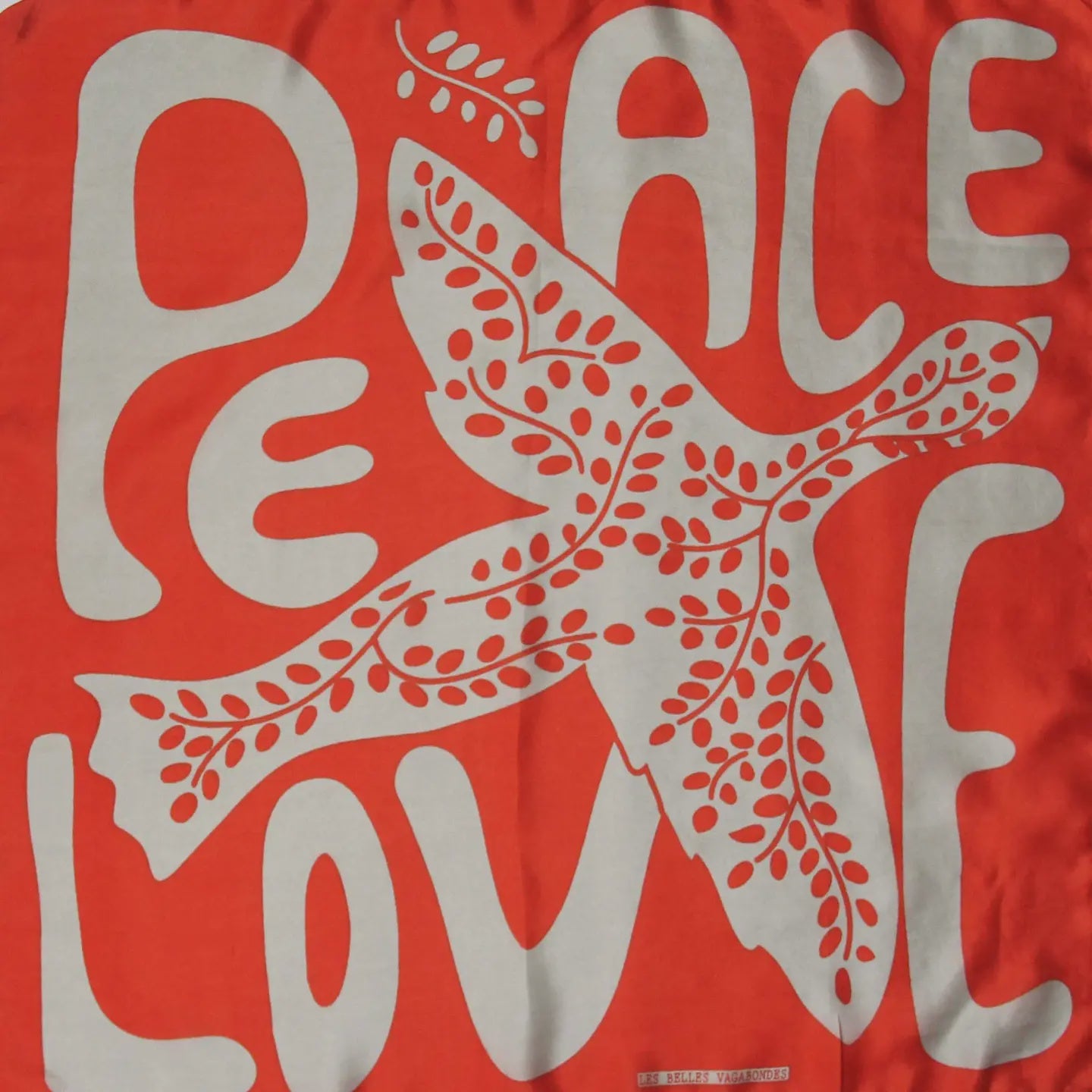 Les Belles Vagabondes Mini Peace & Love Scarf Orange - Precious Sparkle