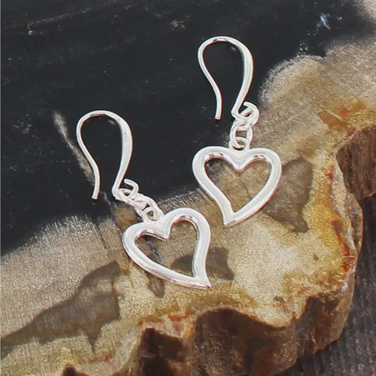Suzie Blue Heart Charm Earrings