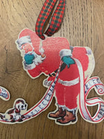 Barrel Down South Homewares Vintage Santa Checking List Christmas Ornament