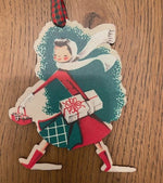 Barrel Down South Homewares Vintage Woman Walking With Gifts Christmas Ornament