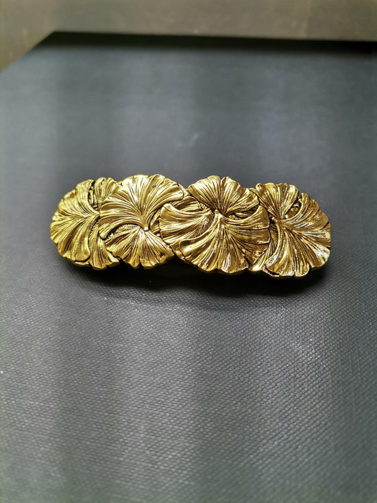 Gingko Leaf Hair Clip/Barrette Aged Brass - Precious Sparkle