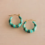 Bazou Jewellery Bazou Emerald/Mint Hoop Earrings