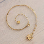 Bazou Jewellery Bazou Gold Fine Chain with Sun Pendant