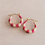 Bazou Jewellery Bazou Pink/Peach Hoop Earrings