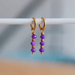 Bazou Jewellery Bazou Purple Faceted Drop Earrings