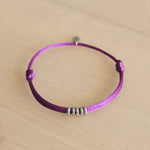 Bazou Jewellery Bazou Satin Bracelet Rings Purple/Silver