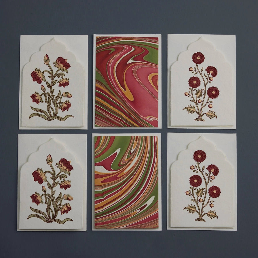 Paper Mirchi Boxed Artisan Notecard Set Sandook Ruby