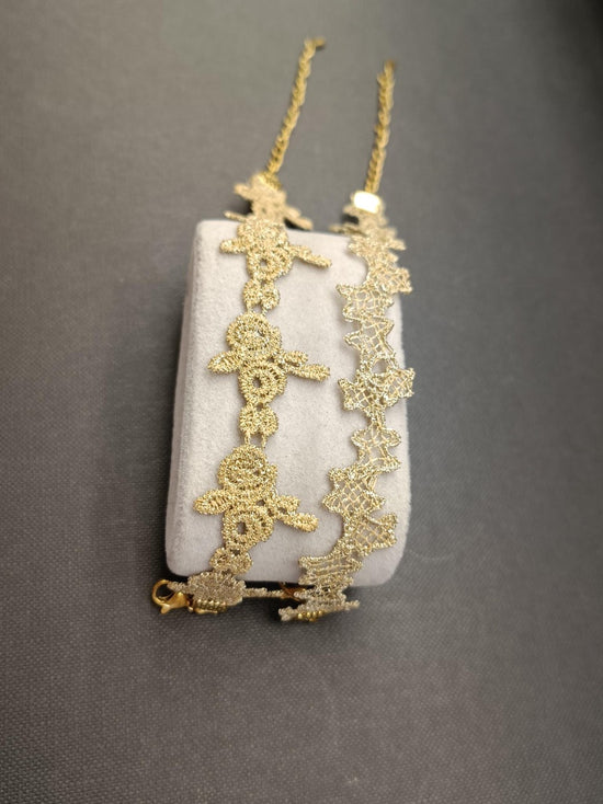 Gold Thread Irregular Pattern Bracelet