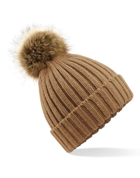 Beechfield Accessories Beechfield Bobble Hat Biscuit