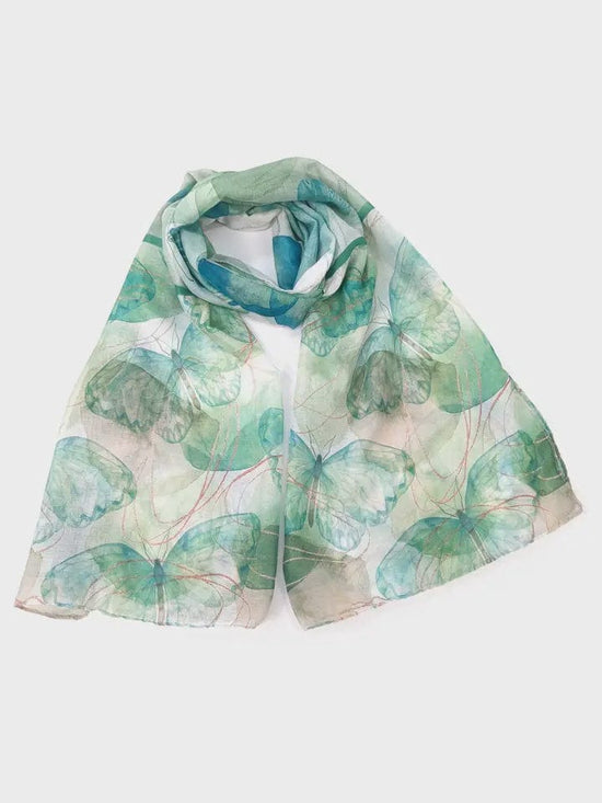 Black Ginger Accessories Anima Butterfly Scarf Pistachio Green