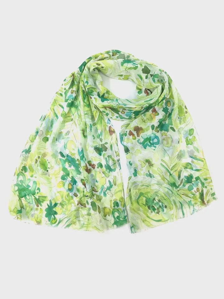 Black Ginger Accessories Antheia Flurry of Roses Green Scarf