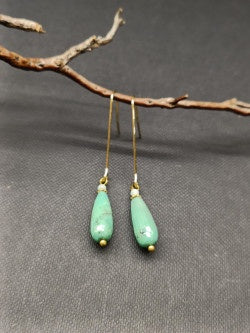 Green Agate Bottle Drop Earrings - Precious Sparkle