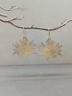 Water Lily Brass Earrings