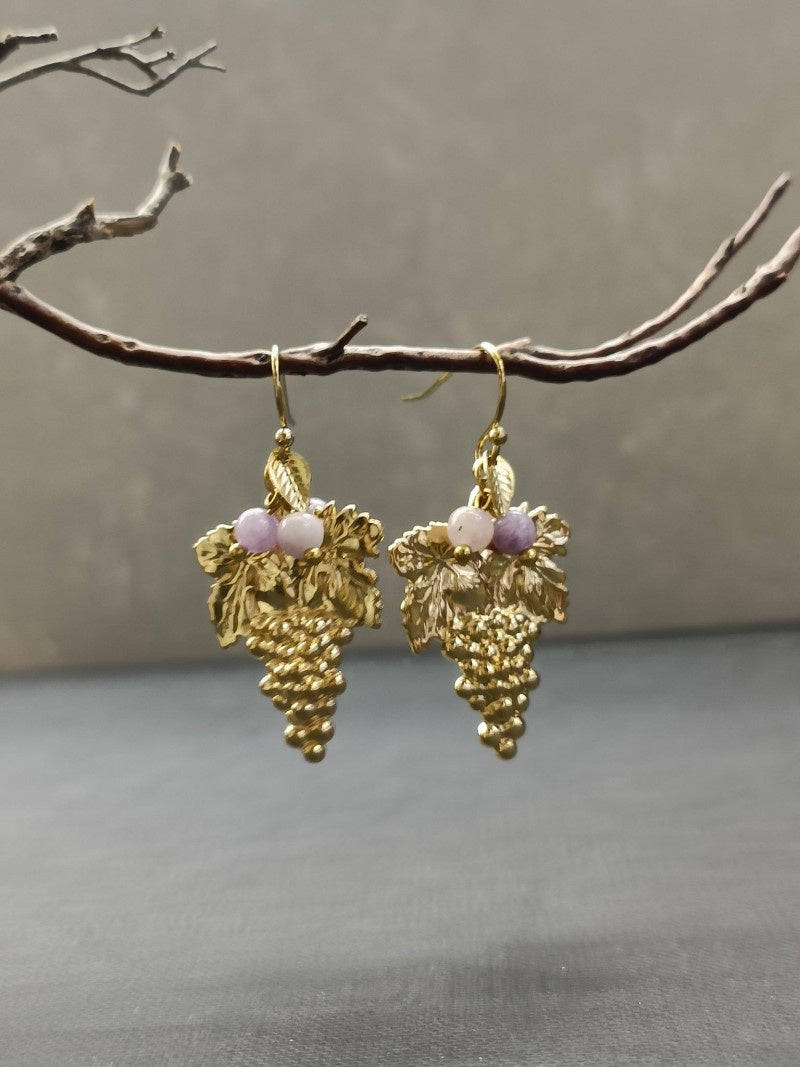 Amethyst Grape Bunch Earrings