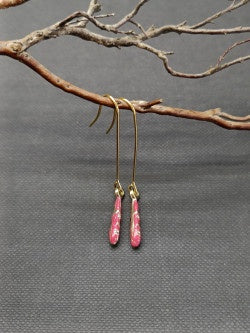 Little Pink Flower Earrings Gold - Precious Sparkle