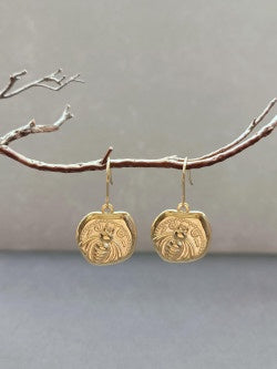 Brass Bee Earrings
