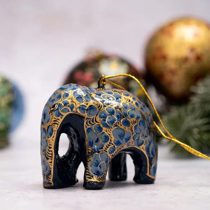 Bollywood Christmas Homewares Black Bollywood Floral Elephant (3 colours)