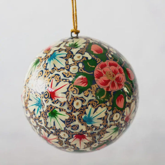 Bollywood Christmas Homewares Bollywood Floral Bauble Pink & Navy Large