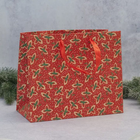 Bollywood Christmas Homewares large Bollywood Tri-Leaf Gift Bag Red