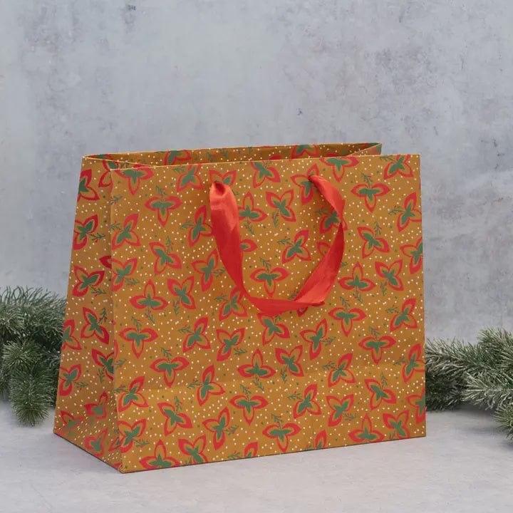 Bollywood Christmas Homewares medium Bollywood Tri-Leaf Gift Bag Gold