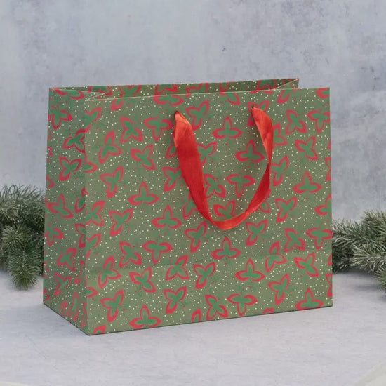 Bollywood Christmas Homewares medium Bollywood Tri-Leaf Gift Bag Green