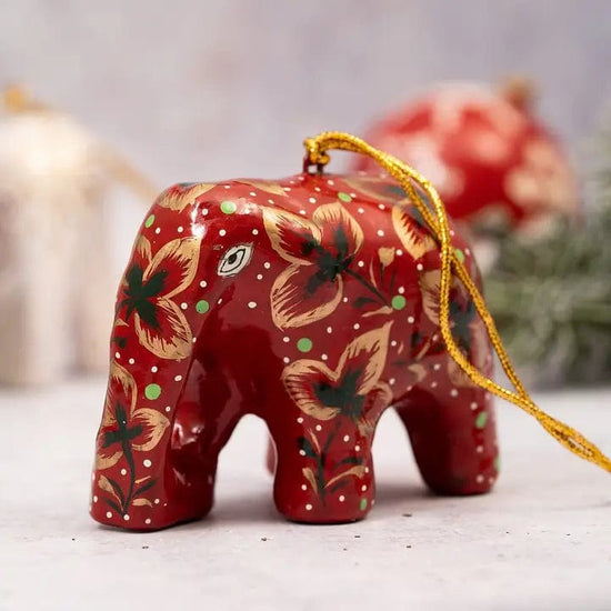 Bollywood Christmas Homewares Red Bollywood Floral Elephant (3 colours)