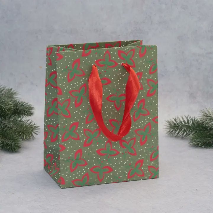 Bollywood Christmas Homewares small Bollywood Tri-Leaf Gift Bag Green