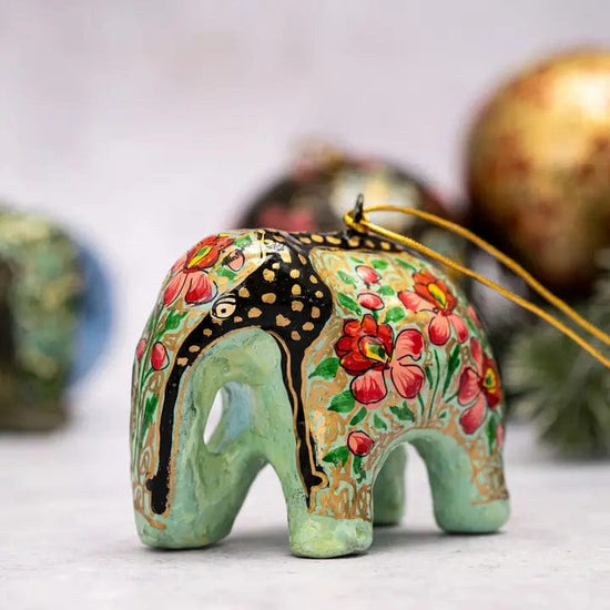 Bollywood Christmas Homewares Turquoise Bollywood Floral Elephant (3 colours)