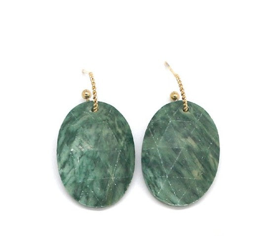 Twisted Stone Earrings - Tree Agate - Precious Sparkle