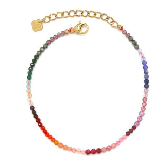 Multi Colour Gemstone Bead Bracelet - Precious Sparkle