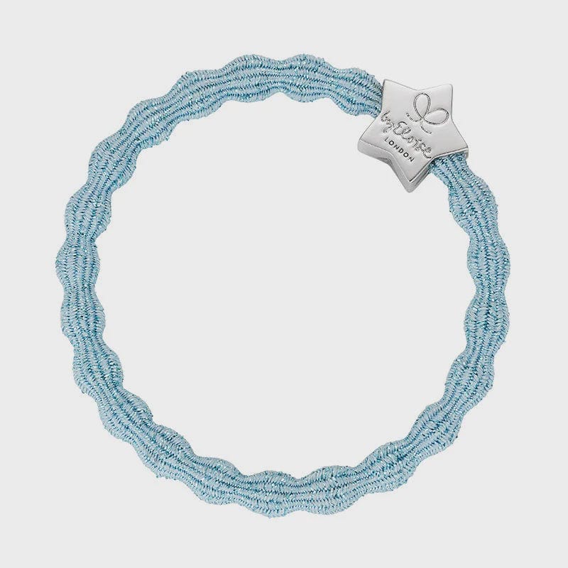 By Eloise Accessories By Eloise Bangle Band | Silver Heart Metallic Light Blue