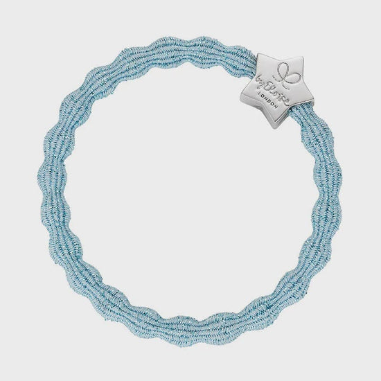 By Eloise Accessories By Eloise Bangle Band | Silver Heart Metallic Light Blue