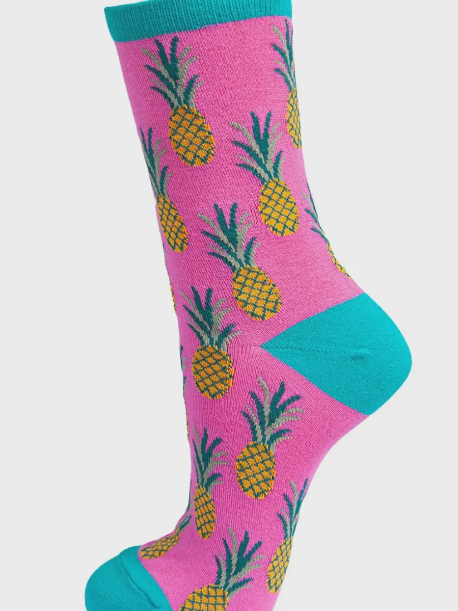 Sock Talk Women's Bamboo Sock Pineapple - Precious Sparkle