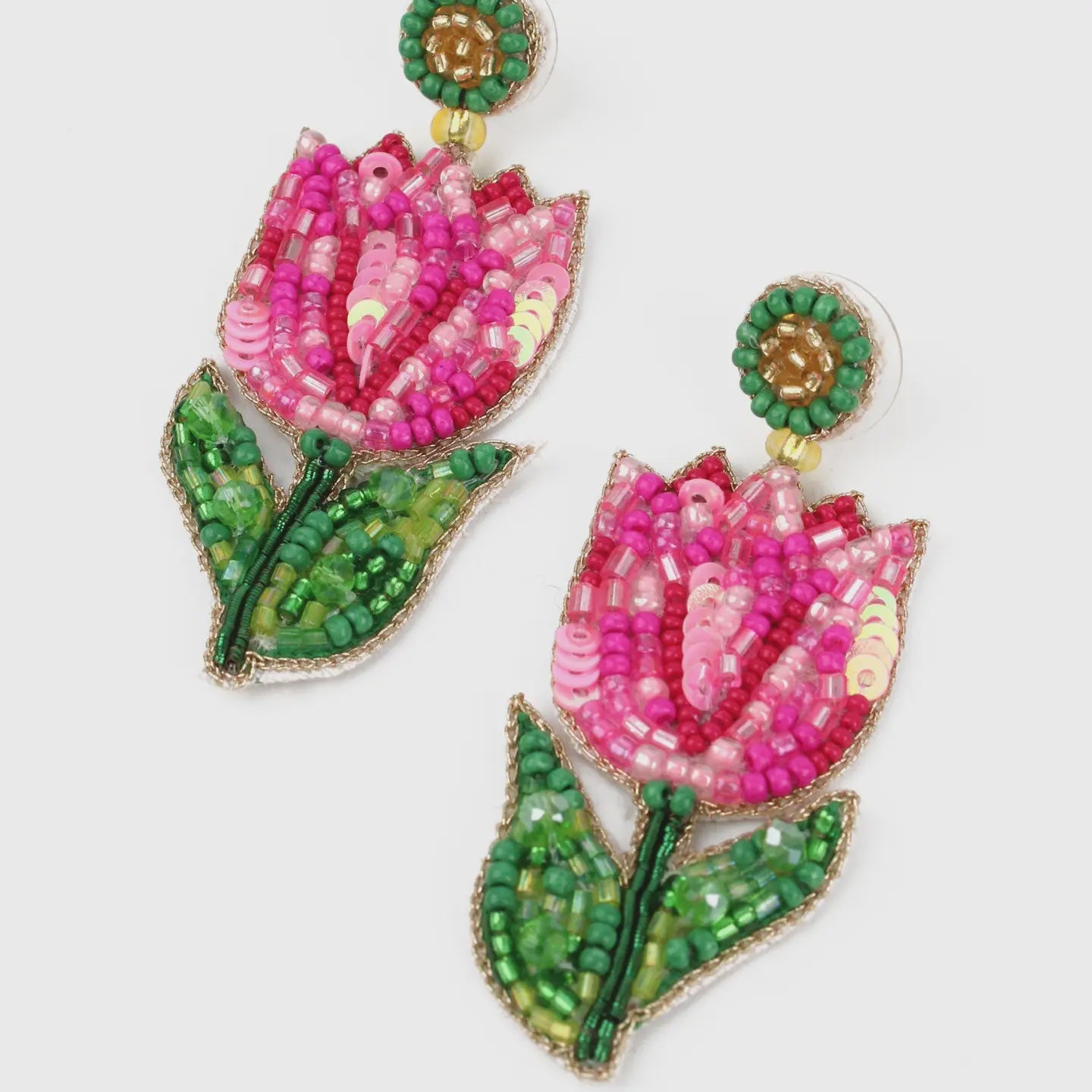 My Doris Pink Tulip Earrings - Precious Sparkle