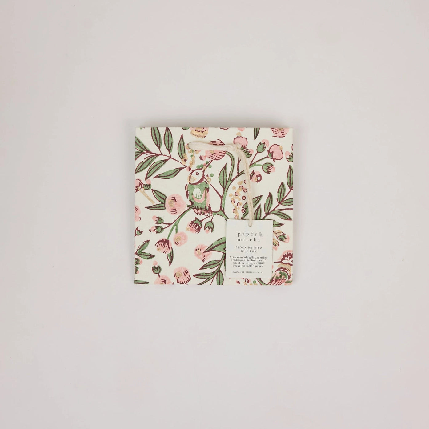 Hand Block Printed Gift Bags Small Blush Refresh - Precious Sparkle