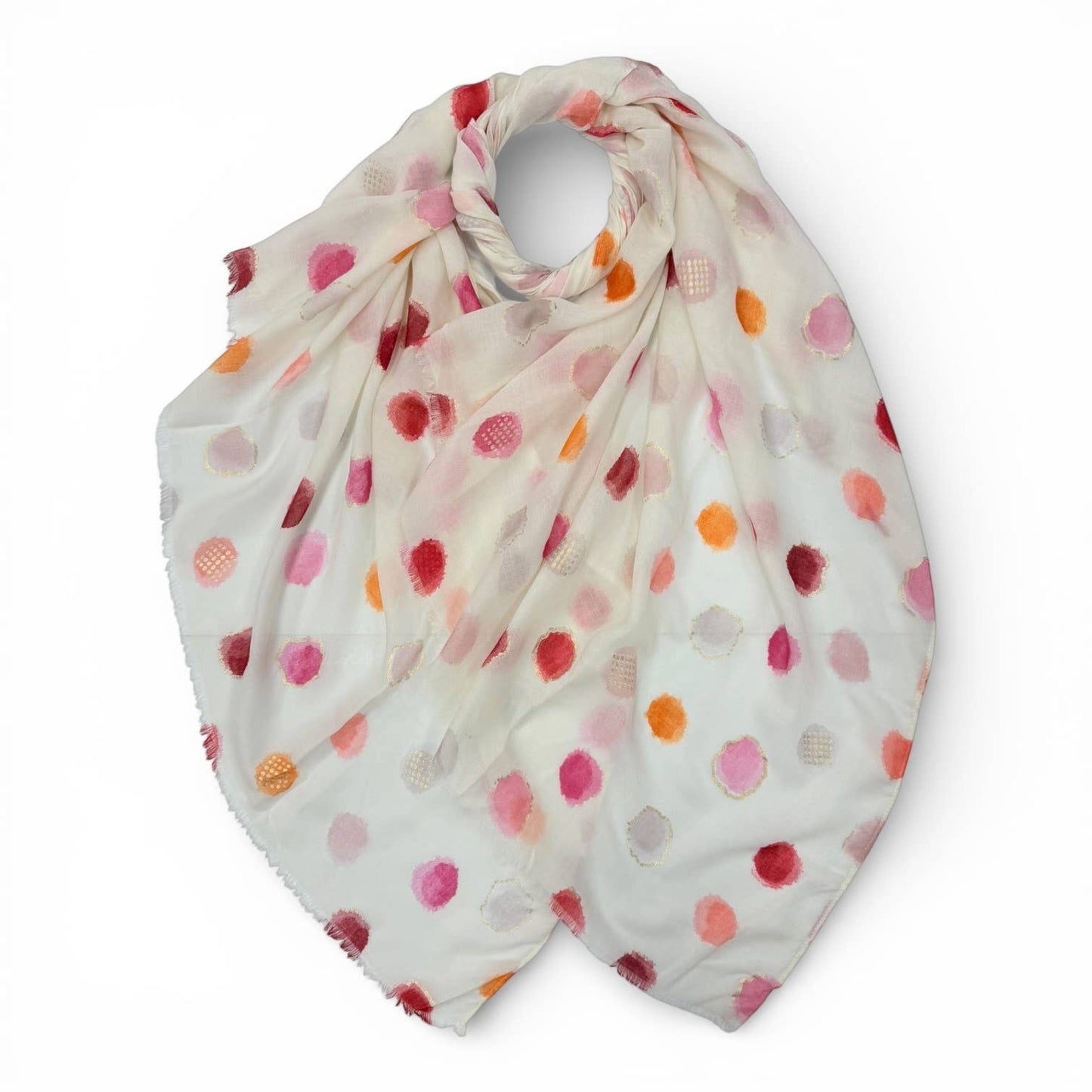 Summer Polka Lightweight Scarf Pink - Precious Sparkle