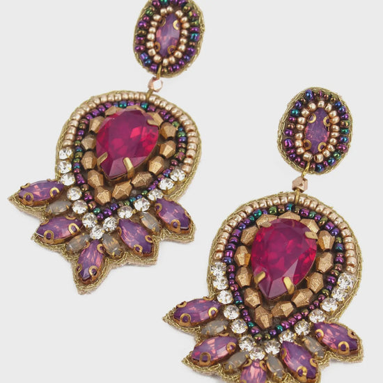 My Doris Pink & Lilac Art Deco Earrings - Precious Sparkle