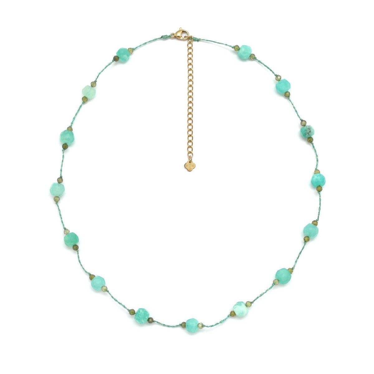 Amazonite Beaded Gemstone Necklace - Precious Sparkle