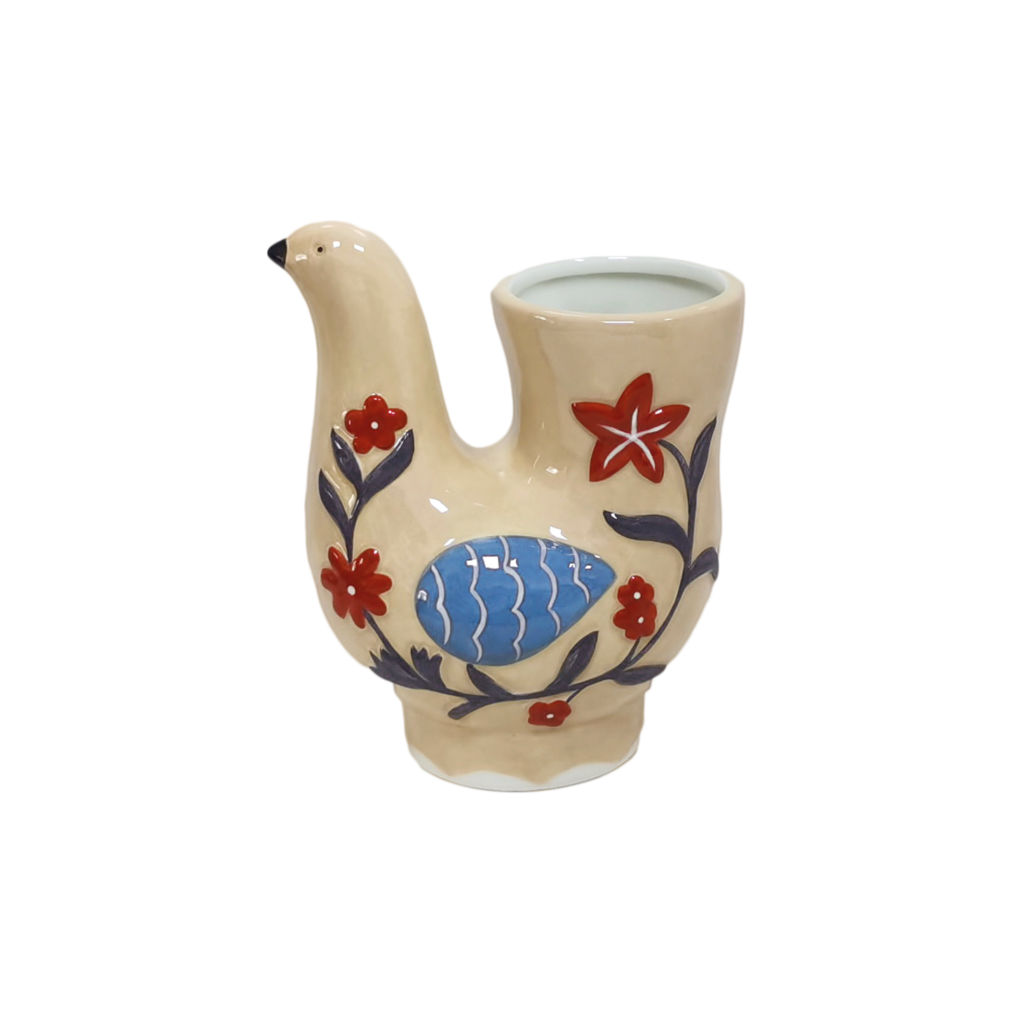 Beige bird vase